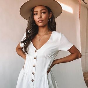 Princess Polly Adi White Button Playsuit (Romper)